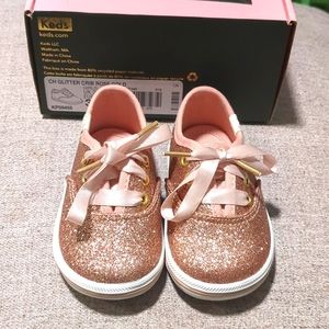 Keds For Kate Spade Pink Glitter Crib Shoe 3M
